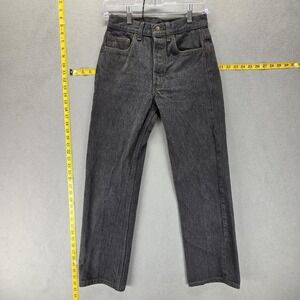 VTG Levis 501 Jeans Womens Gray Charcoal Straight Button Fly Made USA Fits 24x28